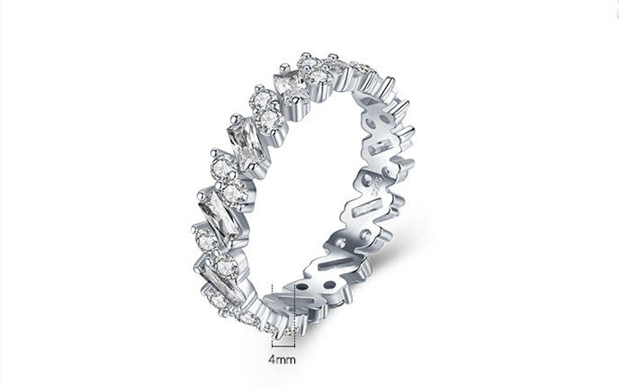 Saravéa S925 Sterling Silver Geometric Halo Ring – Luxe Inlaid Circle